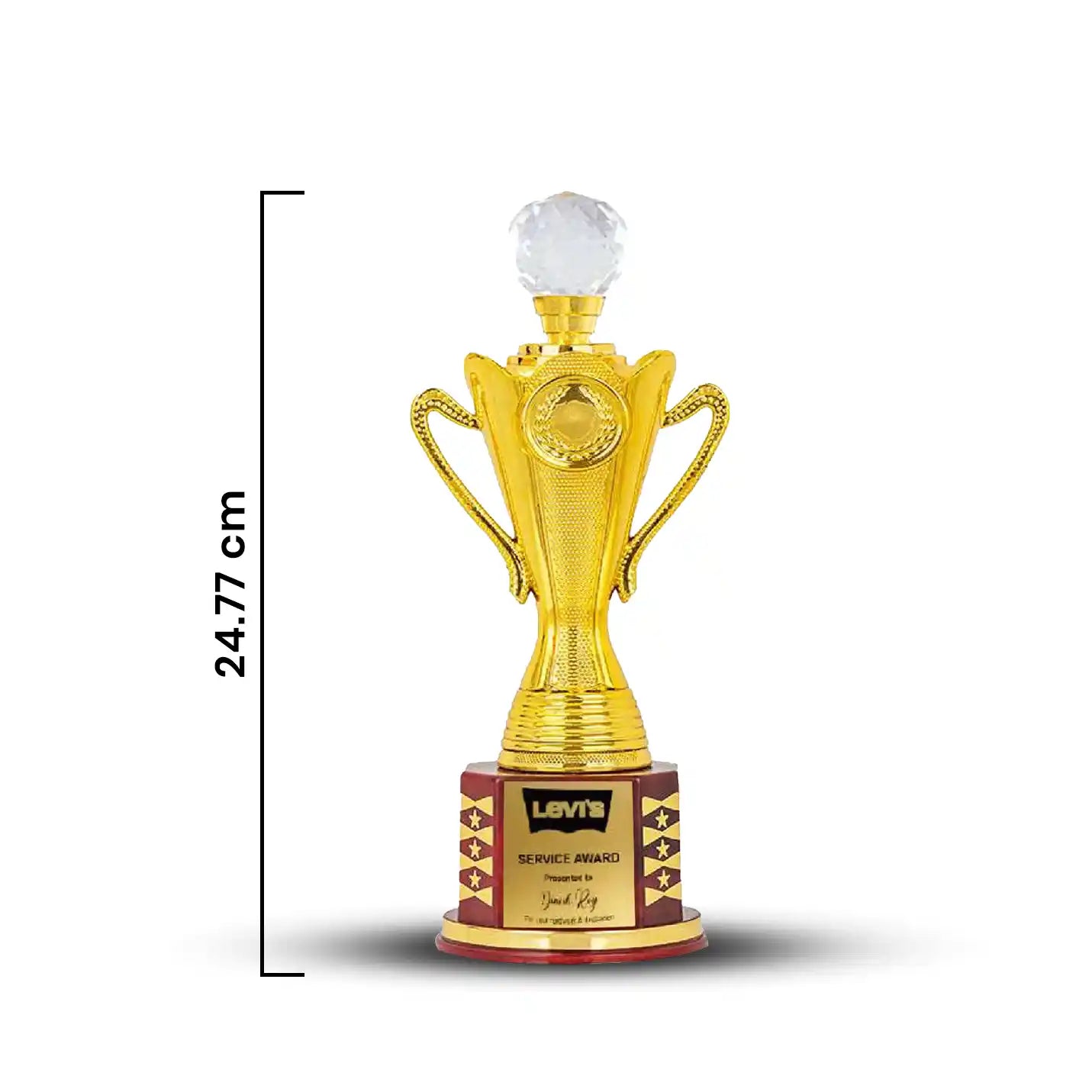 Top-Notch Crystal-Crowned Golden Trophy Img 3